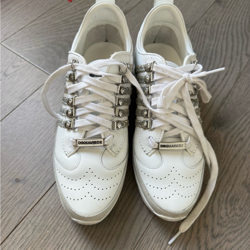 DSQUARED2 White and Silver Women's Sneakers